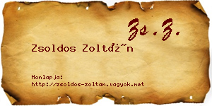 Zsoldos Zoltán névjegykártya